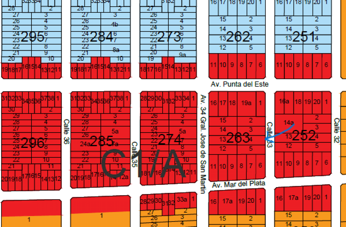 lote comercial en el CENTRO DE MAR AZUL 